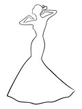 Abstract stylish women in long gown