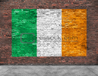 Flag of Ireland and foreground
