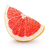 Slice of grapefruit citrus fruit isolated on white