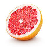 Half grapefruit citrus fruit isolated on white