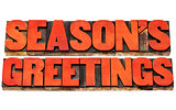 season greetings in letterpress wood  type