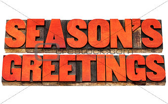 season greetings in letterpress wood  type