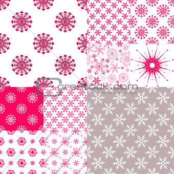 10 Seamless pattern with snowflakes