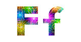 Set of letters, firework, F