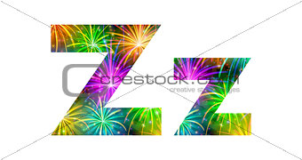 Set of letters, firework, Z