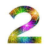 Number of colorful firework, two