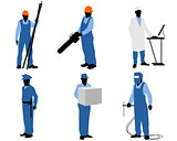 Six different workers
