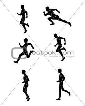 Running guy silhouettes