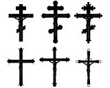 Six crucifixions silhouettes