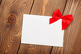 Valentines day greeting card with red bow