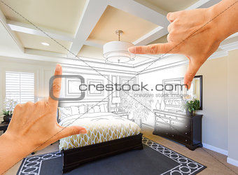 Hands Framing Custom Bedroom Drawing Photograph Combination