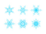 Blue vector snowflakes doodle design