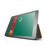 Tablet with Turkmenistan flag