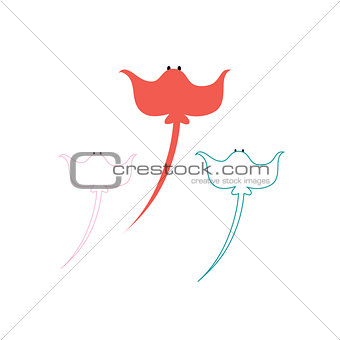 illustration colorful stingray
