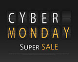 Cyber monday, mechanical panel letters.