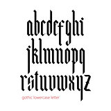 Blackletter modern gothic font.