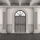 Black and white classic home entrance