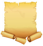 Big golden ribbon scroll of parchment
