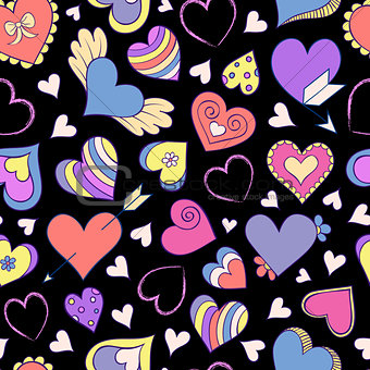  pattern with colorful hearts 