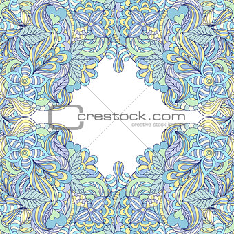  colorful abstract floral frame.