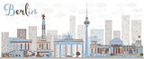 Abstract Berlin skyline with color building.