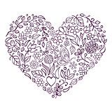  floral heart on white  background