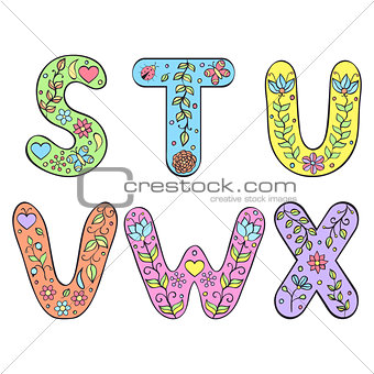  letters on white background