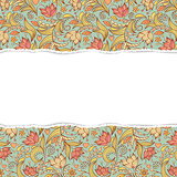 floral  seamless pattern with torn paper