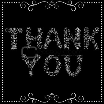 'Thank you' text on black background