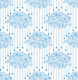 pattern with abstract clouds and raindrops