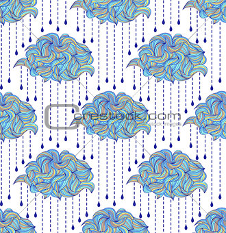 pattern with abstract clouds and raindrops