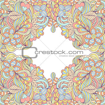 colorful abstract floral frame