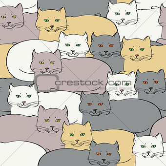 Seamless background with british cats