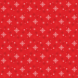 Snow Flakes Pattern Seamless on Red Background