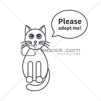 Adoptable cat line icon