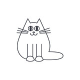 Happy cat line icon
