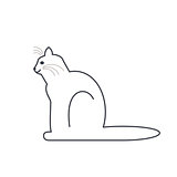 Cat in profile line icon