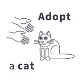 Adopt a cat line icon