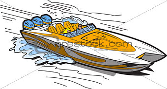 Speedboat On Water