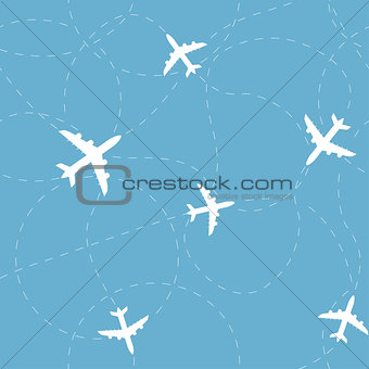 Airplane seamless vector pattern