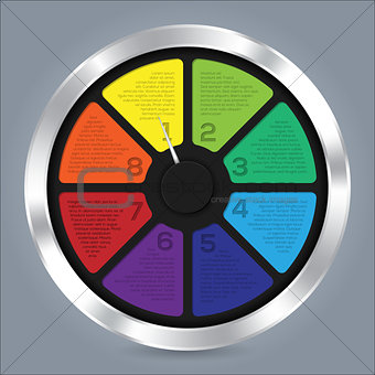 Abstract infographic design with color wheel