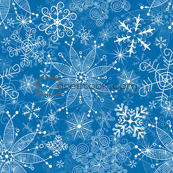 Seamless blue christmas pattern