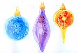 Watercolor Christmas decorations