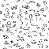 Simple seamless pattern with shells.