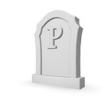 gravestone with letter p