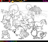 cartoon farm animals for coloring