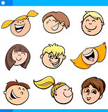 cartoon kids characters set