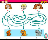 maze paths task for kids