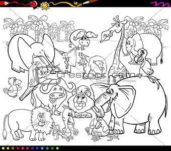 safari animals coloring book