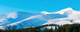 Winter morning mountain panorama